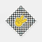 Retro Let's Party Peace Sign Birthday Serviette (Ecke)