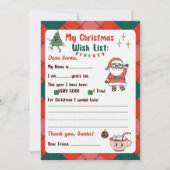 Retro Letter to Santa Wishlist Einladung (Vorderseite)