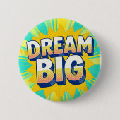 Retro lettering dream big text button (Vorderseite)