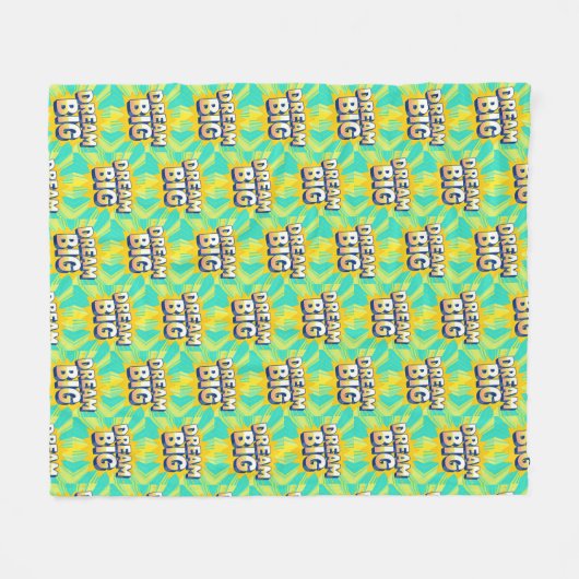 Retro lettering dream big text fleecedecke (Vorderseite (Horizontal))