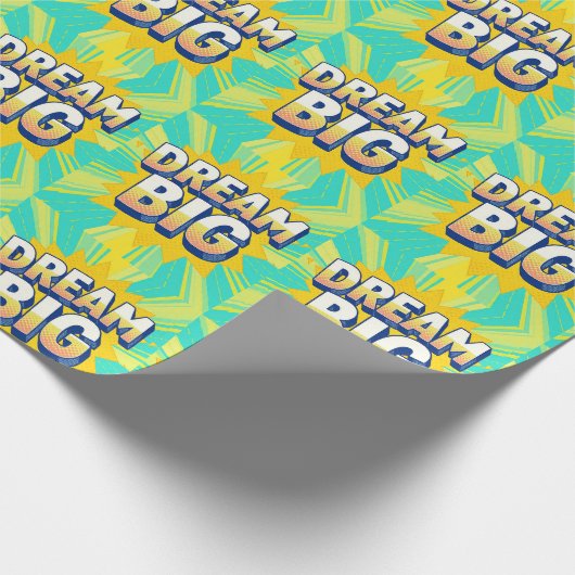 Retro lettering dream big text geschenkpapier (Ecke)