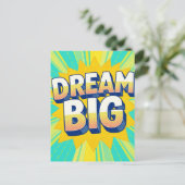 Retro lettering dream big text postkarte (Stehend Vorderseite)