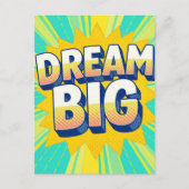 Retro lettering dream big text postkarte (Vorderseite)