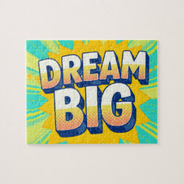 Retro lettering dream big text puzzle