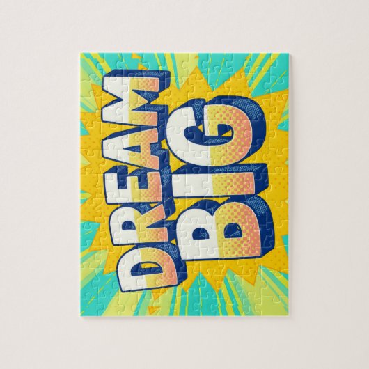 Retro lettering dream big text puzzle (Vertikal)