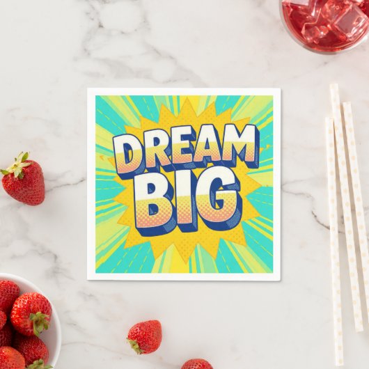 Retro lettering dream big text serviette (Beispiel)