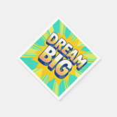 Retro lettering dream big text serviette (Ecke)