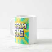 Retro-Lettern Traum groß Text Kaffeetasse (Vorderseite Links)