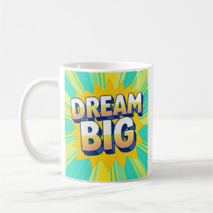 Retro-Lettern Traum groß Text Kaffeetasse