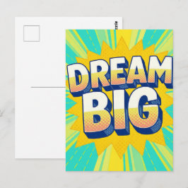 Retro-Lettern Traum groß Text Postkarte