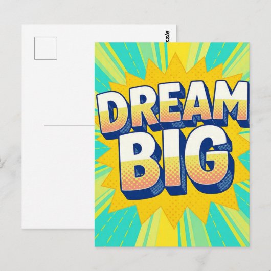 Retro-Lettern Traum groß Text Postkarte (Vorne/Hinten)