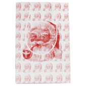 Retro Letterpress Santa Mittlere Geschenktüte (Vorderseite)