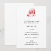 Retro Letterpress Style Santa mit Pipe Einladung (Vorne/Hinten)