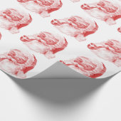 Retro Letterpress Style Santa with Pipe Geschenkpapier (Ecke)