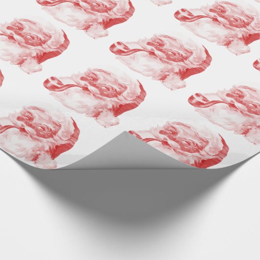Retro Letterpress Style Santa with Pipe Geschenkpapier (Ecke)