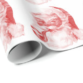 Retro Letterpress Style Santa with Pipe Geschenkpapier (Rolleneckpunkt)