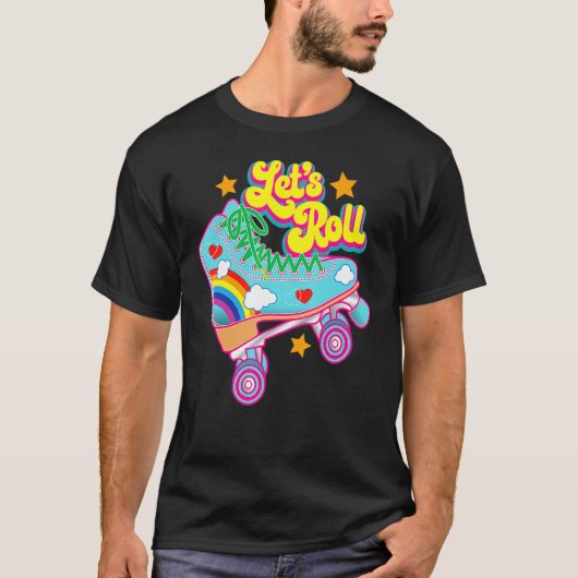 Retro Letu2019s Roll Rollerskating Niedlich Rollsk T-Shirt (Vorderseite)
