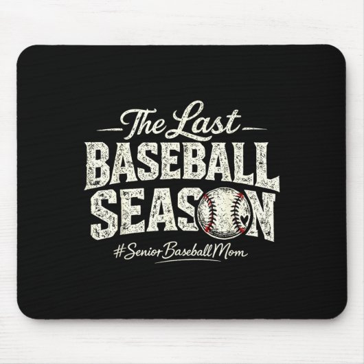 Retro letzte Baseball-Saison Senior Baseball-Mama Mousepad (Vorne)