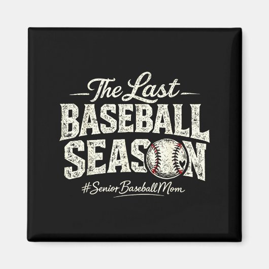 Retro letzte Baseball-Saison Senior Baseball-Mutte Magnet (Vorne)