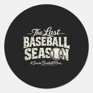Retro letzte Baseball-Saison Senior Baseball-Mutte Runder Aufkleber