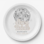 Retro Letzte Disco-Braut Brautparty Pappteller (Vorderseite)