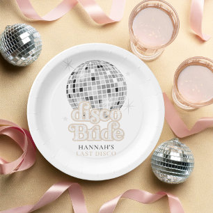 Retro Letzte Disco-Braut Brautparty  Pappteller