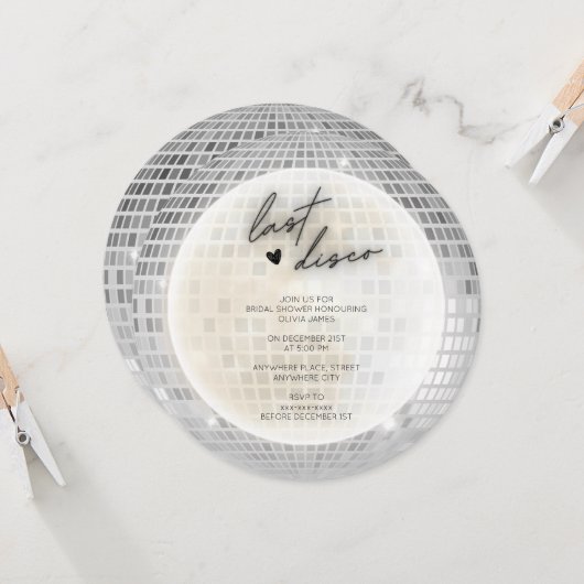 Retro Letzte Disco Brautparty Einladung (Vorderseite/Rückseite Beispiel)