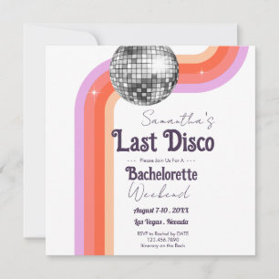 Retro letzte Disco Junggesellinnenabschied Party  Save The Date