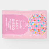Retro Letzter Disco Junggesellinnenabschied Wochen Banner (Horizontal)