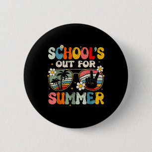 Retro letzter Schultag Schule schließt für den Som Button