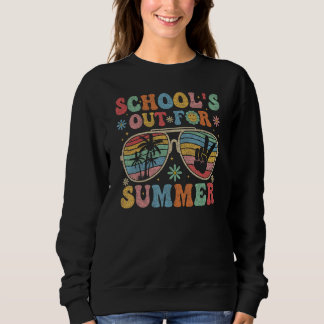 Retro Letzter Tag Von Schule Aus Für Sommer Groovy Sweatshirt