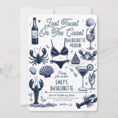 Retro Letzter Toast Küste Bachelorette Wochenende Einladung (Vorderseite)