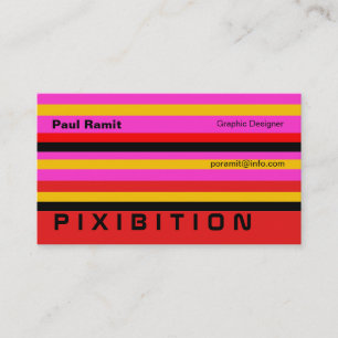 Retro leuchtende Farbstreifen-Visitenkarte Visitenkarte