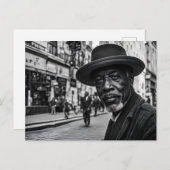 Retro-Leute auf der Straße Postkarte (Vorne/Hinten)