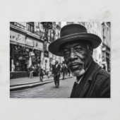 Retro-Leute auf der Straße Postkarte (Vorderseite)