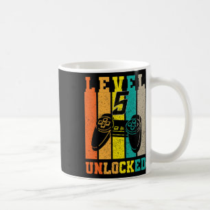 Retro Level 5 freigeschaltet Geburtstags-Gaming-Le Kaffeetasse
