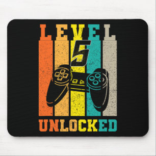 Retro Level 5 freigeschaltet Geburtstags-Gaming-Le Mousepad