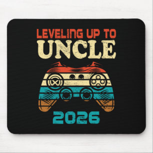 Retro Levelaufstieg zum Onkel 2026 Schwangerschaft Mousepad