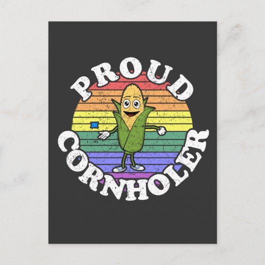 Retro LGBT Proud Cornholer Cornhole T - Shirt Postkarte (Vorderseite)