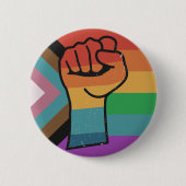 Retro LGBTQ+ Stolzfaust Button (Vorderseite)