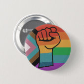 Retro LGBTQ+ Stolzfaust Button (Vorne & Hinten)
