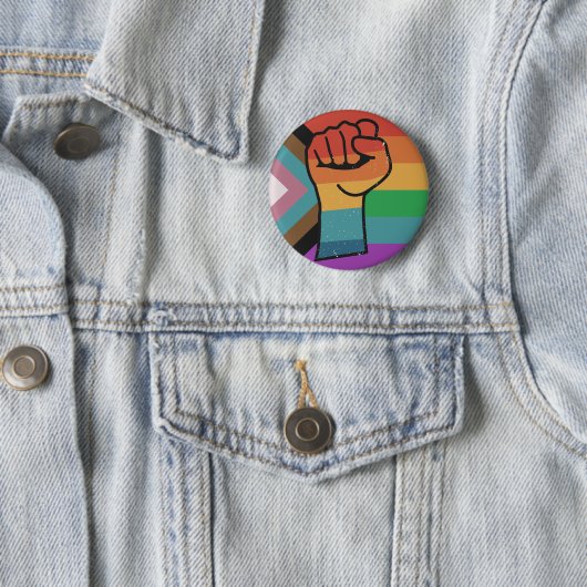 Retro LGBTQ+ Stolzfaust Button (Beispiel)