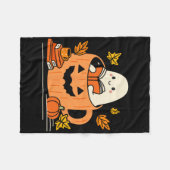 Retro Librarian Ghost Reading Books Halloween Teac Fleecedecke (Vorderseite (Horizontal))