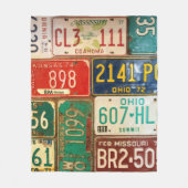 Retro License Plate Collection  Fleecedecke (Vorderseite)