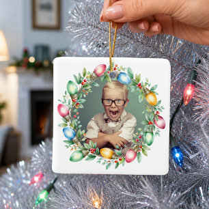 Retro-Lichterkette Whimsical Familienfoto Keramikornament