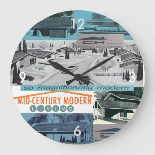 Retro-licious 60er modernes Mosaik! Große Wanduhr