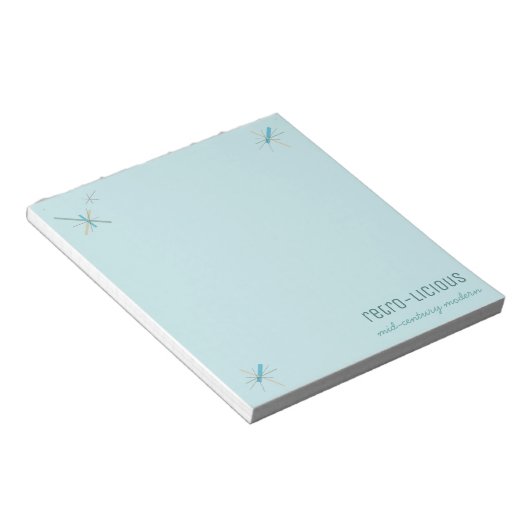 Retro-licious Modernes Notepad - blau Notizblock (angewinkelt)