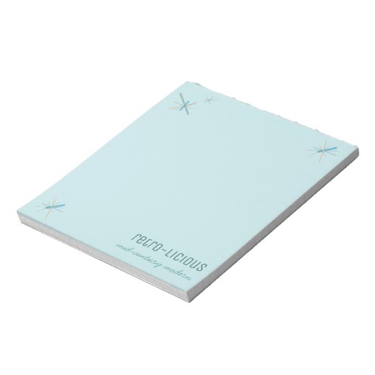 Retro-licious Modernes Notepad - blau Notizblock (Rotiert)