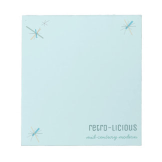 Retro-licious Modernes Notepad - blau Notizblock