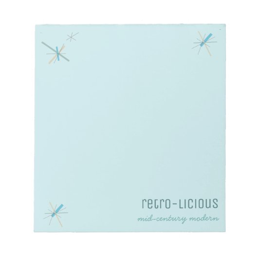 Retro-licious Modernes Notepad - blau Notizblock (Vorderseite)